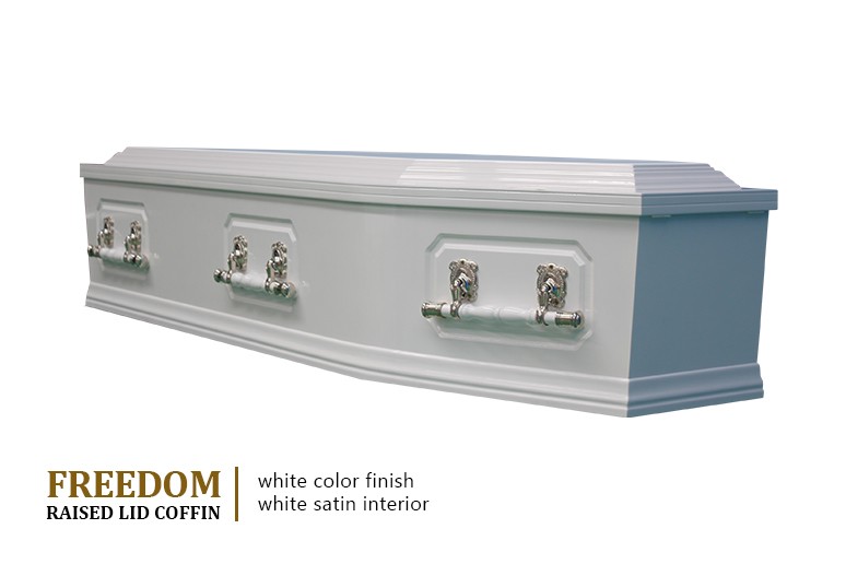 Freedom Raised Lid Coffin - White
